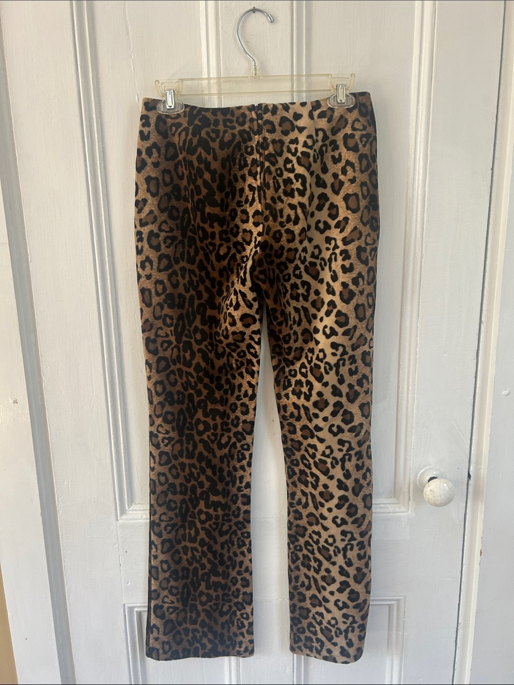 Leopard Print Straight Leg Pants - Brown/Black - Picture 3 of 3